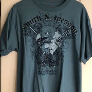 Smith & Wesson large blue tee shirt